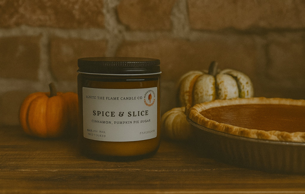 handmade scented candle spicy notes