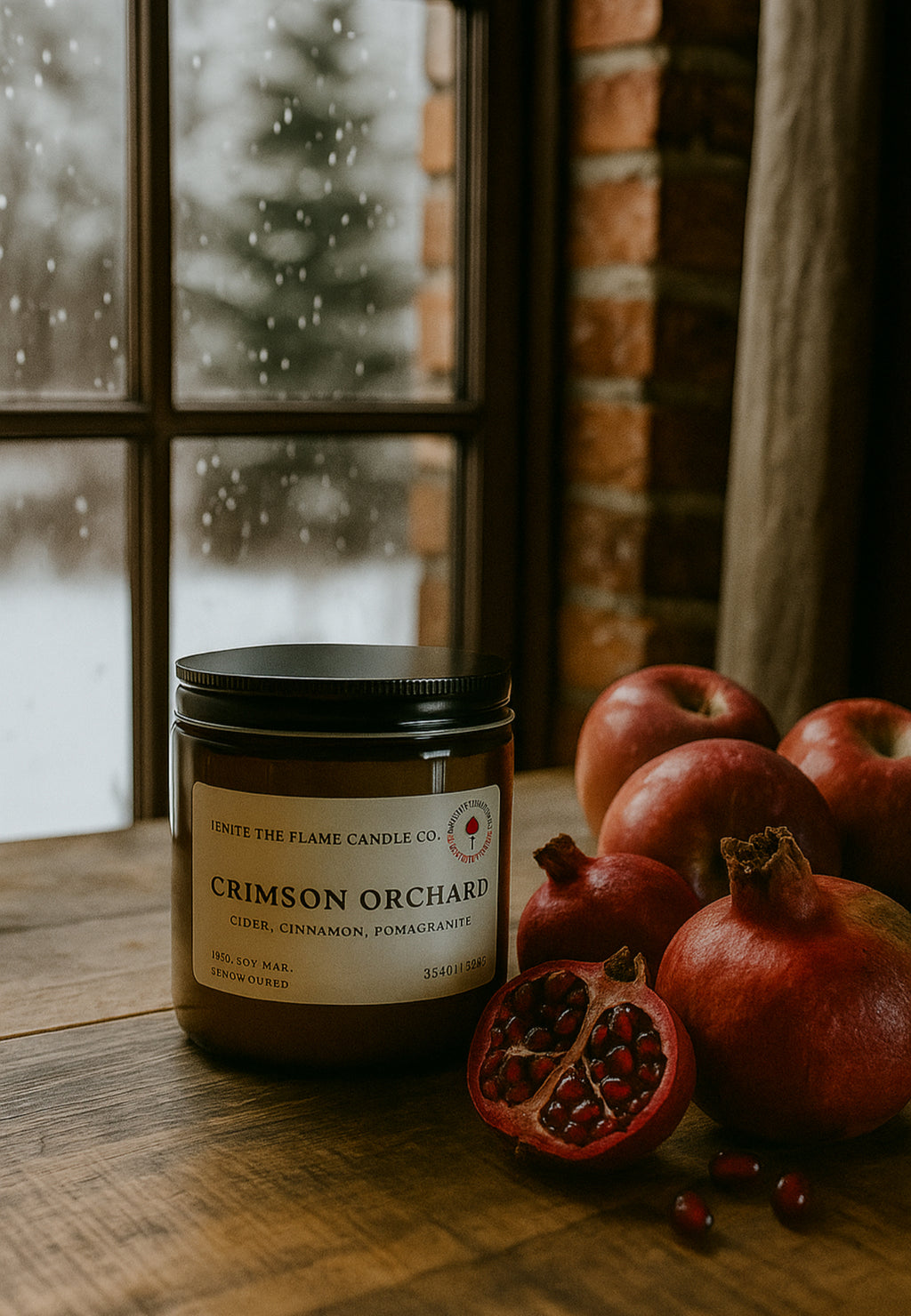autumn pomegranate candle