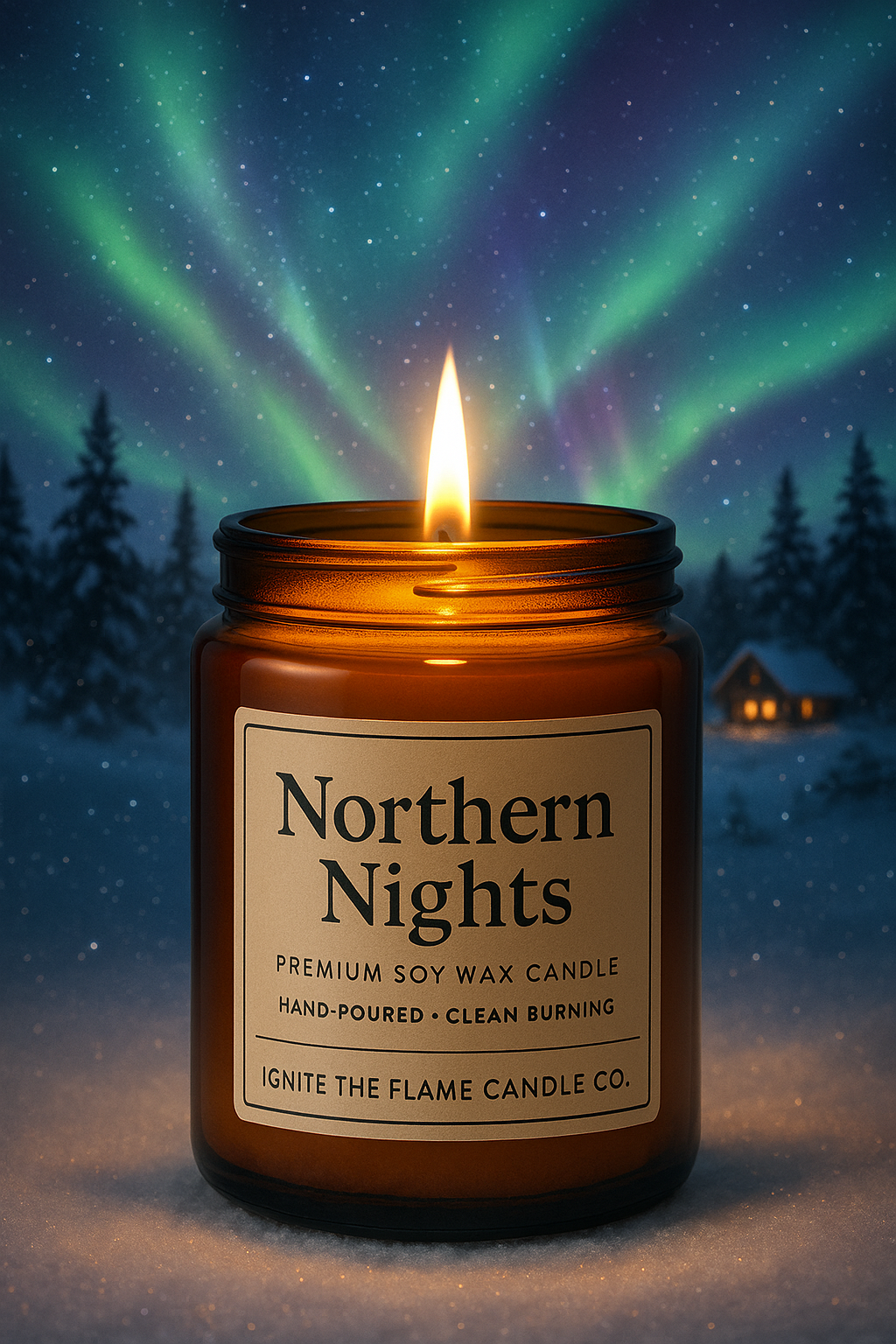 Northern Nights – Premium Soy Wax Candle Winter Candle | Clean Burning | Northern Lights Inspired | Hand-Poured